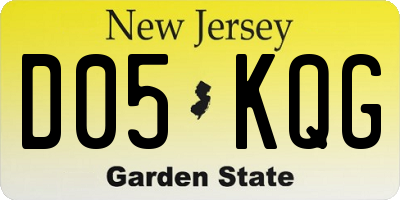 NJ license plate D05KQG