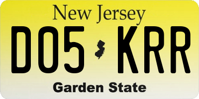 NJ license plate D05KRR