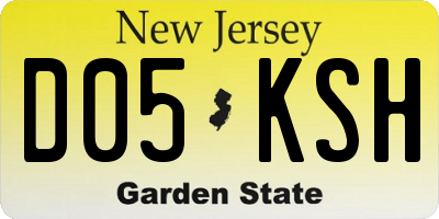 NJ license plate D05KSH