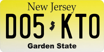 NJ license plate D05KTO
