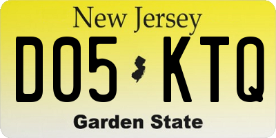 NJ license plate D05KTQ