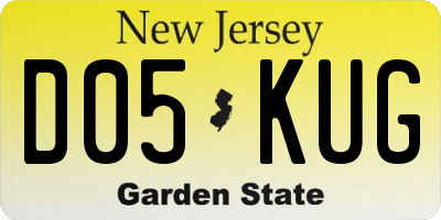NJ license plate D05KUG