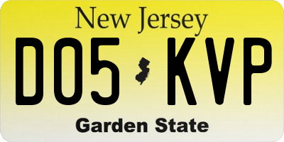 NJ license plate D05KVP