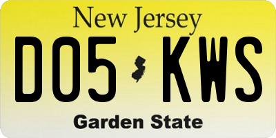 NJ license plate D05KWS