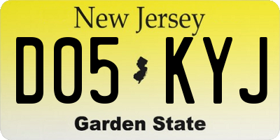 NJ license plate D05KYJ