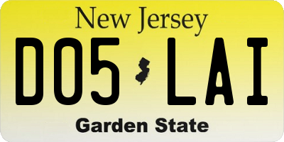 NJ license plate D05LAI