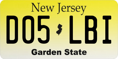 NJ license plate D05LBI