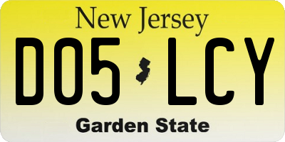 NJ license plate D05LCY