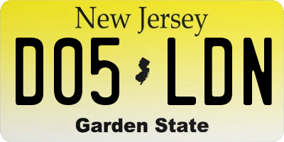 NJ license plate D05LDN
