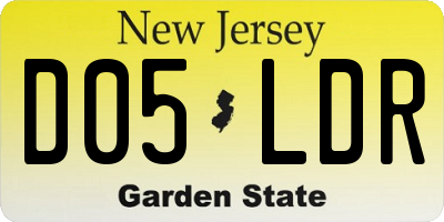 NJ license plate D05LDR