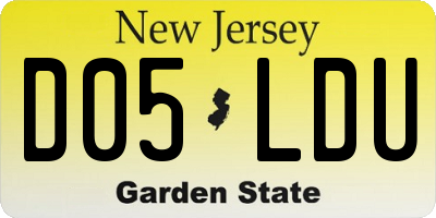 NJ license plate D05LDU