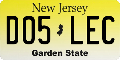 NJ license plate D05LEC