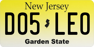 NJ license plate D05LEO