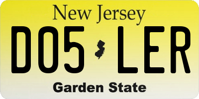 NJ license plate D05LER