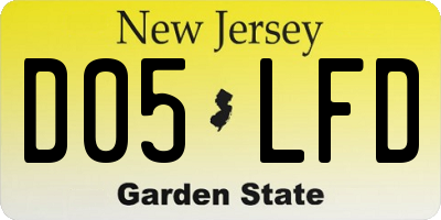 NJ license plate D05LFD