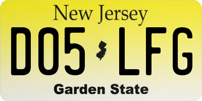 NJ license plate D05LFG