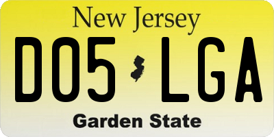 NJ license plate D05LGA