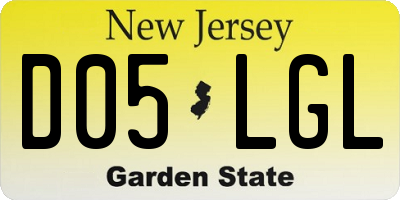 NJ license plate D05LGL