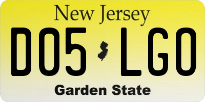 NJ license plate D05LGO