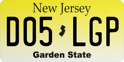 NJ license plate D05LGP