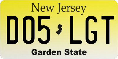 NJ license plate D05LGT