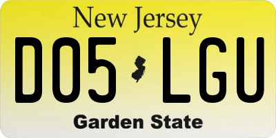NJ license plate D05LGU