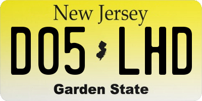 NJ license plate D05LHD