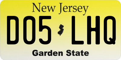NJ license plate D05LHQ