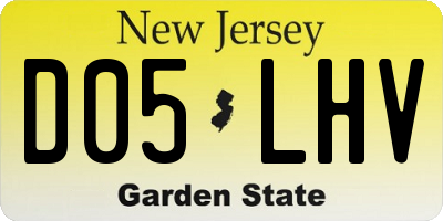 NJ license plate D05LHV