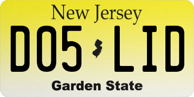 NJ license plate D05LID