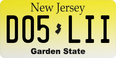 NJ license plate D05LII