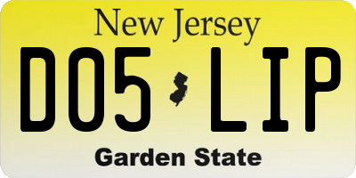NJ license plate D05LIP