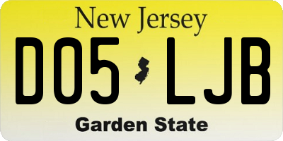 NJ license plate D05LJB