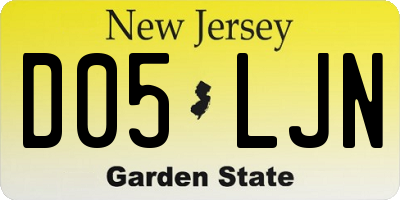 NJ license plate D05LJN