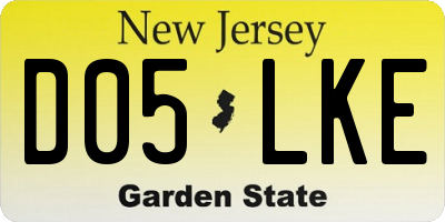 NJ license plate D05LKE