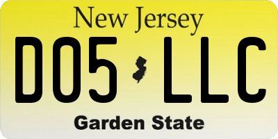 NJ license plate D05LLC