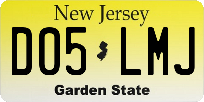 NJ license plate D05LMJ