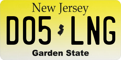 NJ license plate D05LNG
