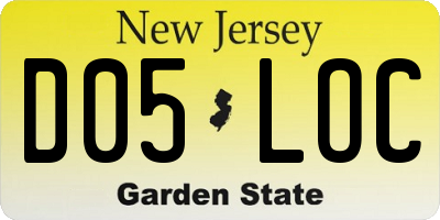NJ license plate D05LOC