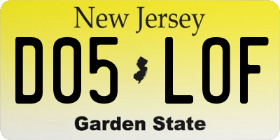 NJ license plate D05LOF