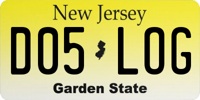 NJ license plate D05LOG