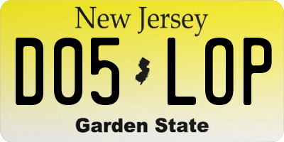 NJ license plate D05LOP