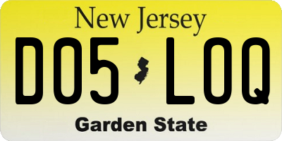 NJ license plate D05LOQ