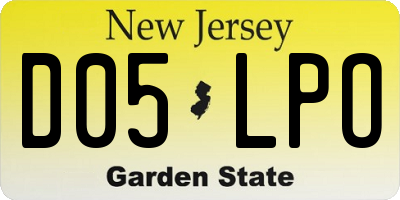 NJ license plate D05LPO