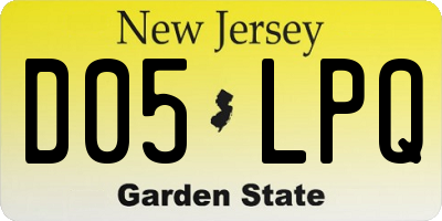 NJ license plate D05LPQ