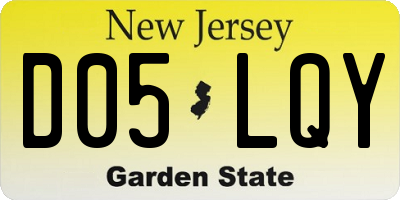 NJ license plate D05LQY