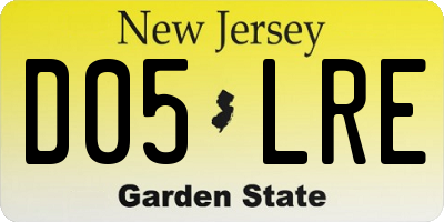 NJ license plate D05LRE