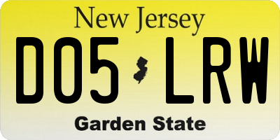 NJ license plate D05LRW