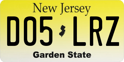 NJ license plate D05LRZ
