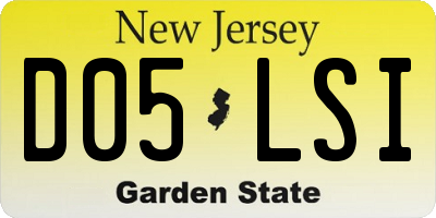 NJ license plate D05LSI
